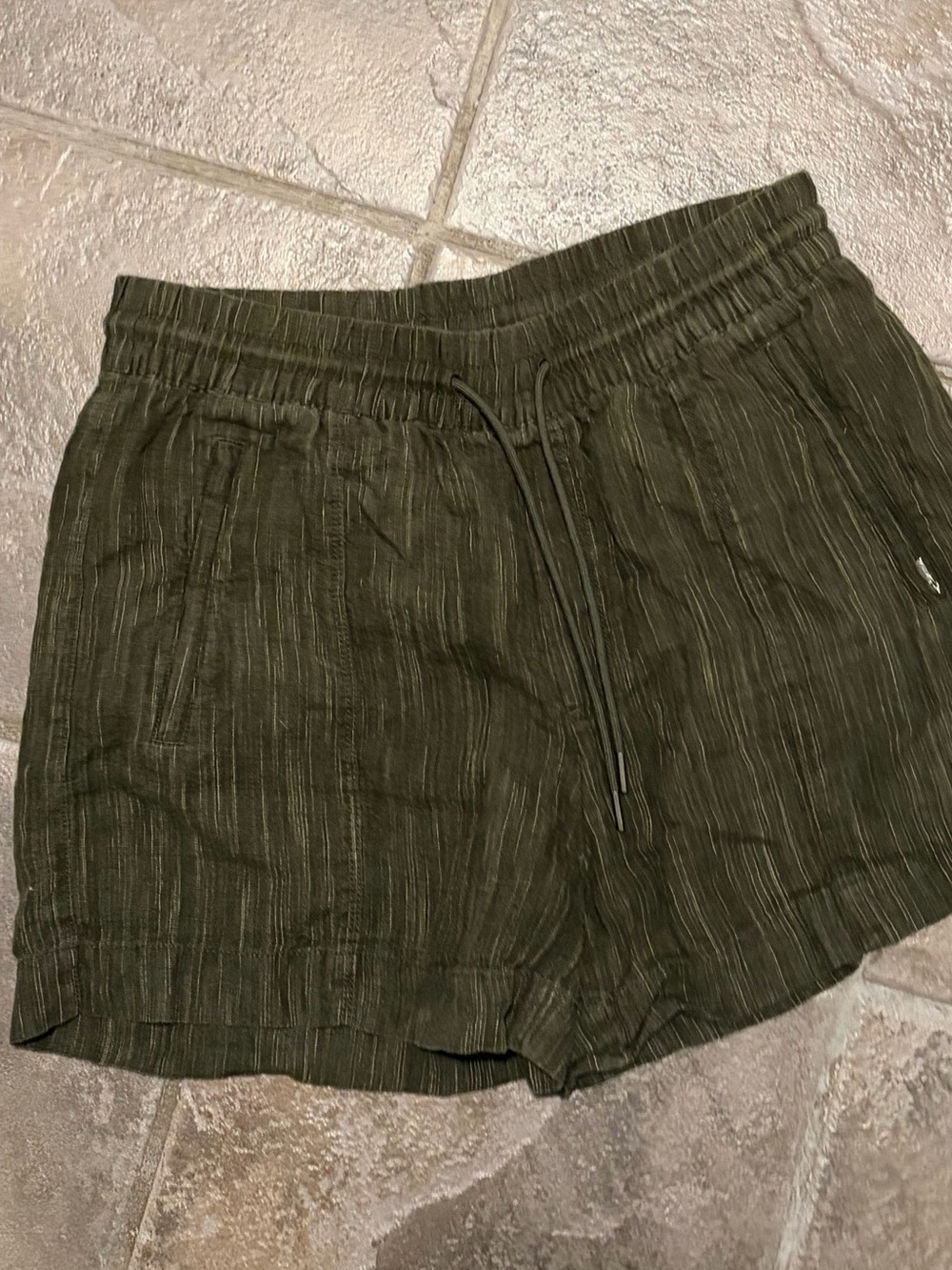 Athleta Olive Green Drawstring Waist Athletic Shorts